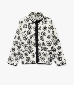Koton Zwarte Bloemendessin Fleece Jas met Rits black Outlet