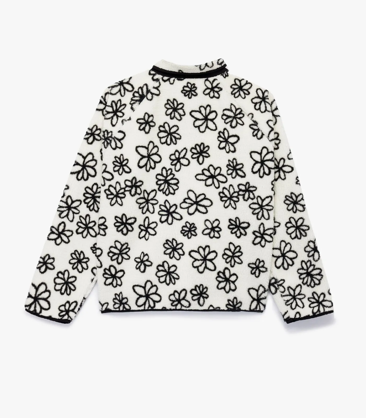 Koton Zwarte Bloemendessin Fleece Jas met Rits black Outlet