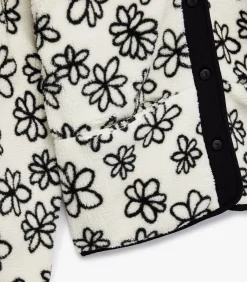 Koton Zwarte Bloemendessin Fleece Jas met Rits black Outlet