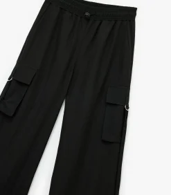 Koton Zwarte Broek Hoge Taille Met Zakdetail black Discount