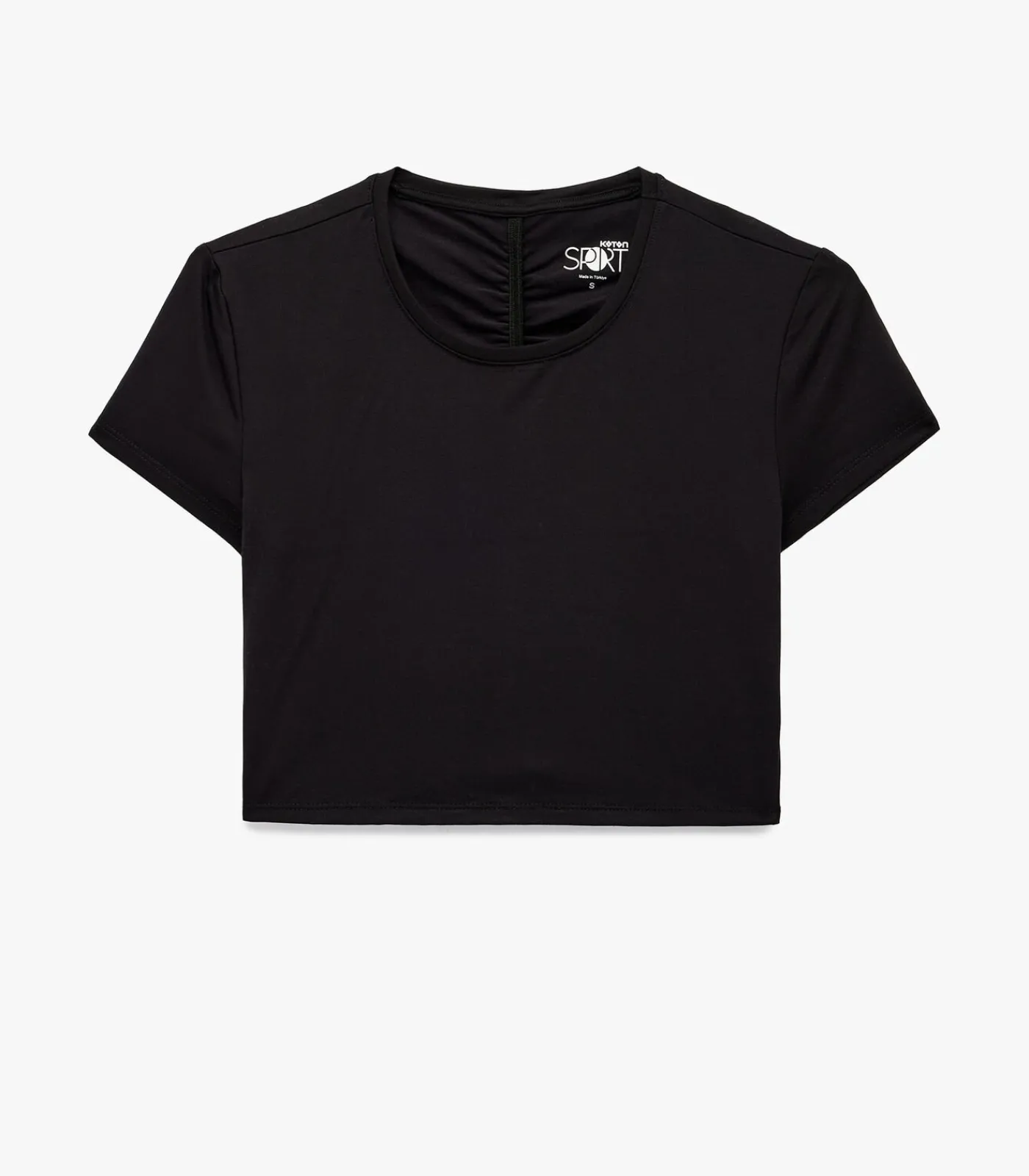 Koton Zwarte Crop Top Korte Mouwen black Clearance
