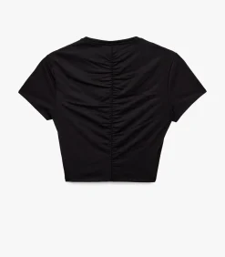 Koton Zwarte Crop Top Korte Mouwen black Clearance
