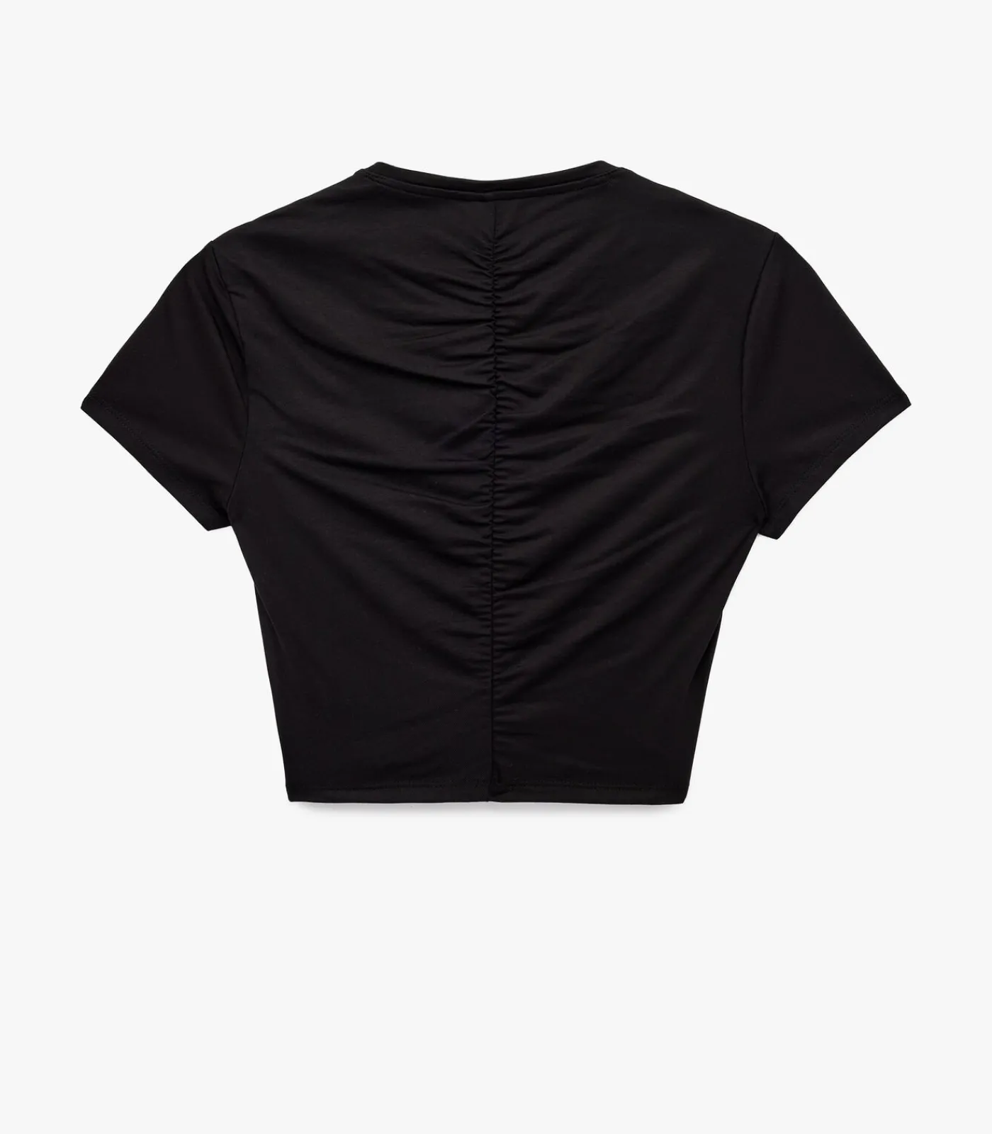Koton Zwarte Crop Top Korte Mouwen black Clearance