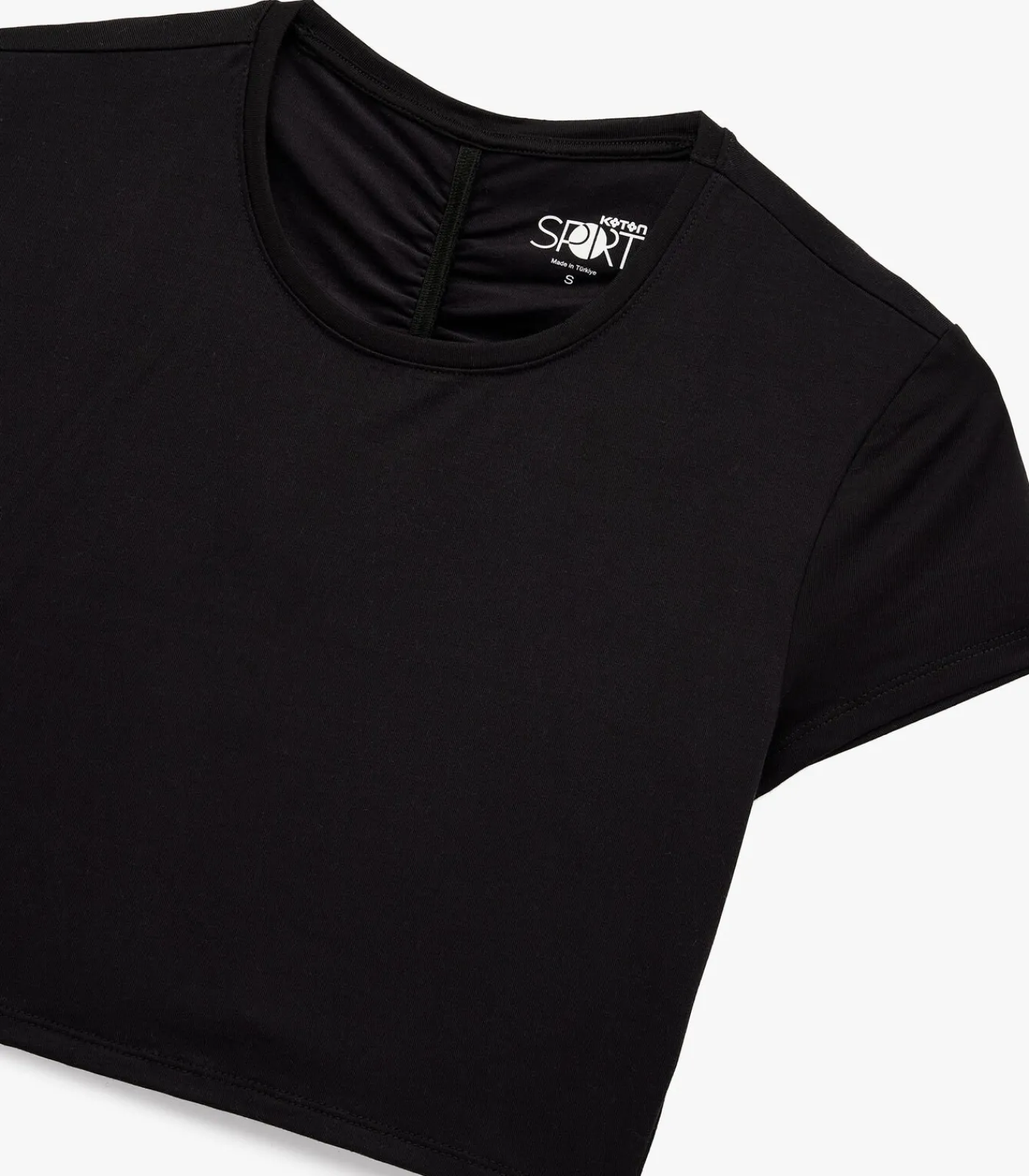 Koton Zwarte Crop Top Korte Mouwen black Clearance