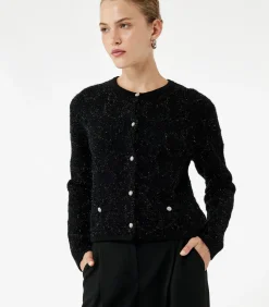 Koton Zwarte Gebreide Cardigan Lange Mouwen Knoopsluiting black Online