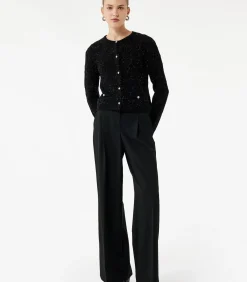 Koton Zwarte Gebreide Cardigan Lange Mouwen Knoopsluiting black Online