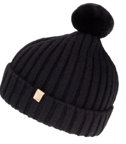 ISOTONER Zwarte gebreide damesmuts black New
