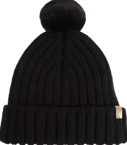 ISOTONER Zwarte gebreide damesmuts black New