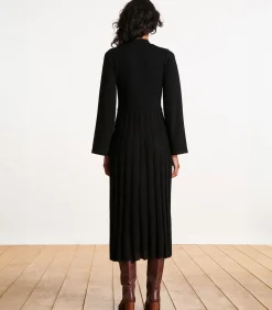 La Fée Maraboutée Zwarte halflange gebreide jurk black