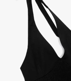 Koton Zwarte Halter Mouwloze Crop Top black Outlet