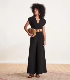 La Fée Maraboutée Zwarte jumpsuit met korte mouwen black Sale