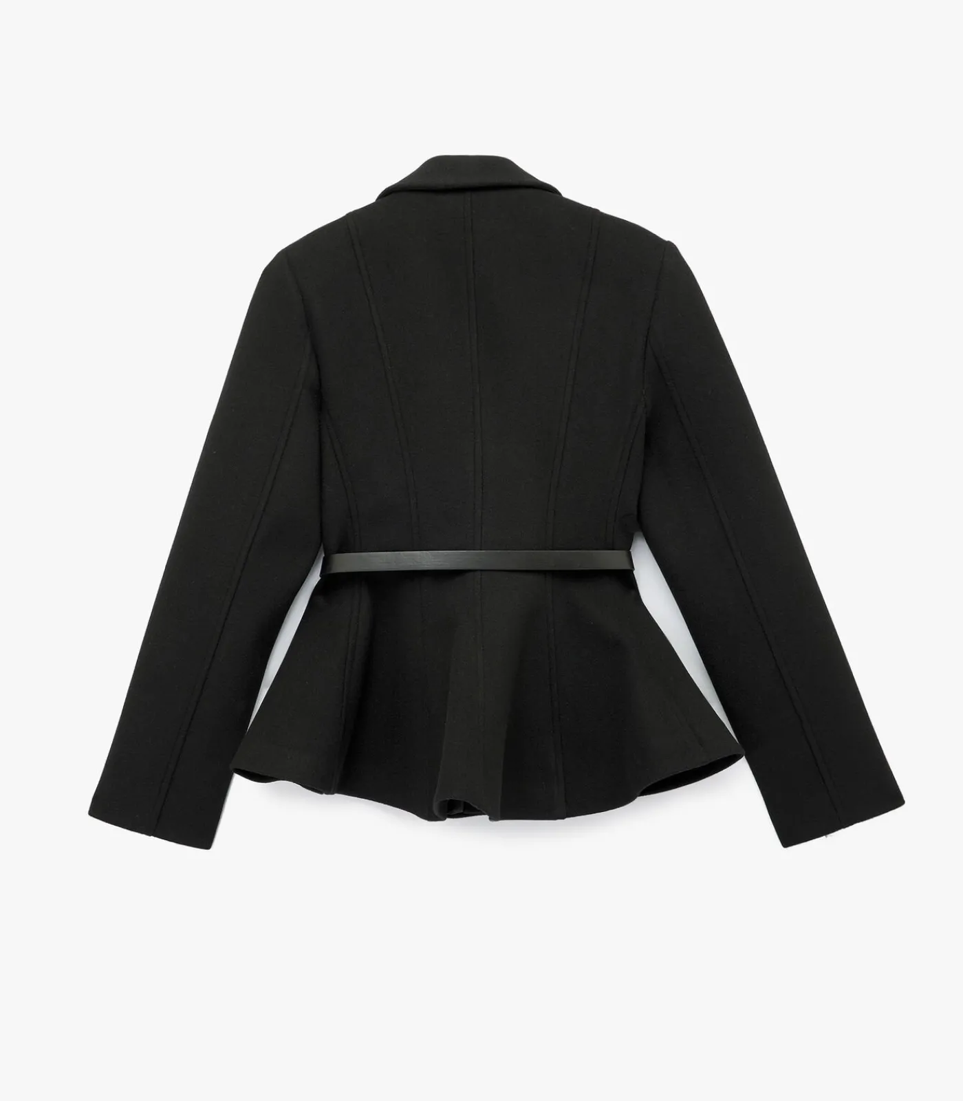 Koton Zwarte Lange Blazer Knoopdetail Ceintuur black New