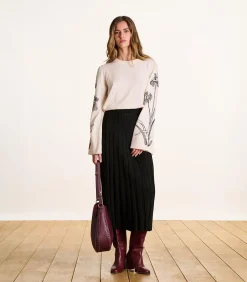 La Fée Maraboutée Zwarte midirok van geplooide stof black