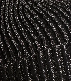 La Fée Maraboutée Zwarte muts met zilveren lurex, gebreid black New
