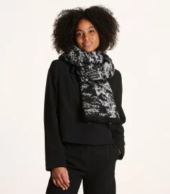 La Fée Maraboutée Zwarte sjaal met motief black Hot