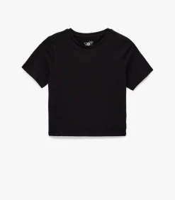 Koton Zwarte Slanke Pasvorm T-shirt Korte Mouwen black Online
