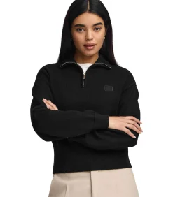 Polo Club Zwarte trui van katoen met een halve rits black New