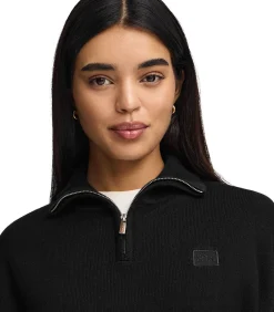 Polo Club Zwarte trui van katoen met een halve rits black New